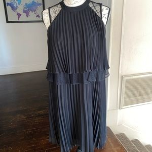 BCBGeneration Black pleated mesh dress NWOT Medium